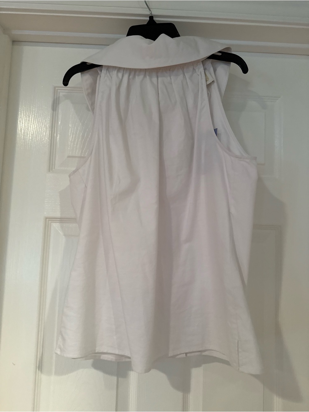 Sail to Sable White Sleeveless Collared Tank Top
